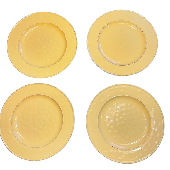 Pier One 1 Martillo Mango Stoneware Plates‎ Set Of 4 Dimpled Ceramic Size 10.5" - Picture 1 of 6
